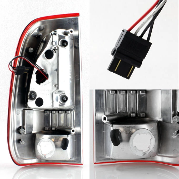 Fit 1997-2003 Ford F150 1999-2007 F250 F350 Red Clear LED Tube Tail Lights Lamps - Image 2 of 4