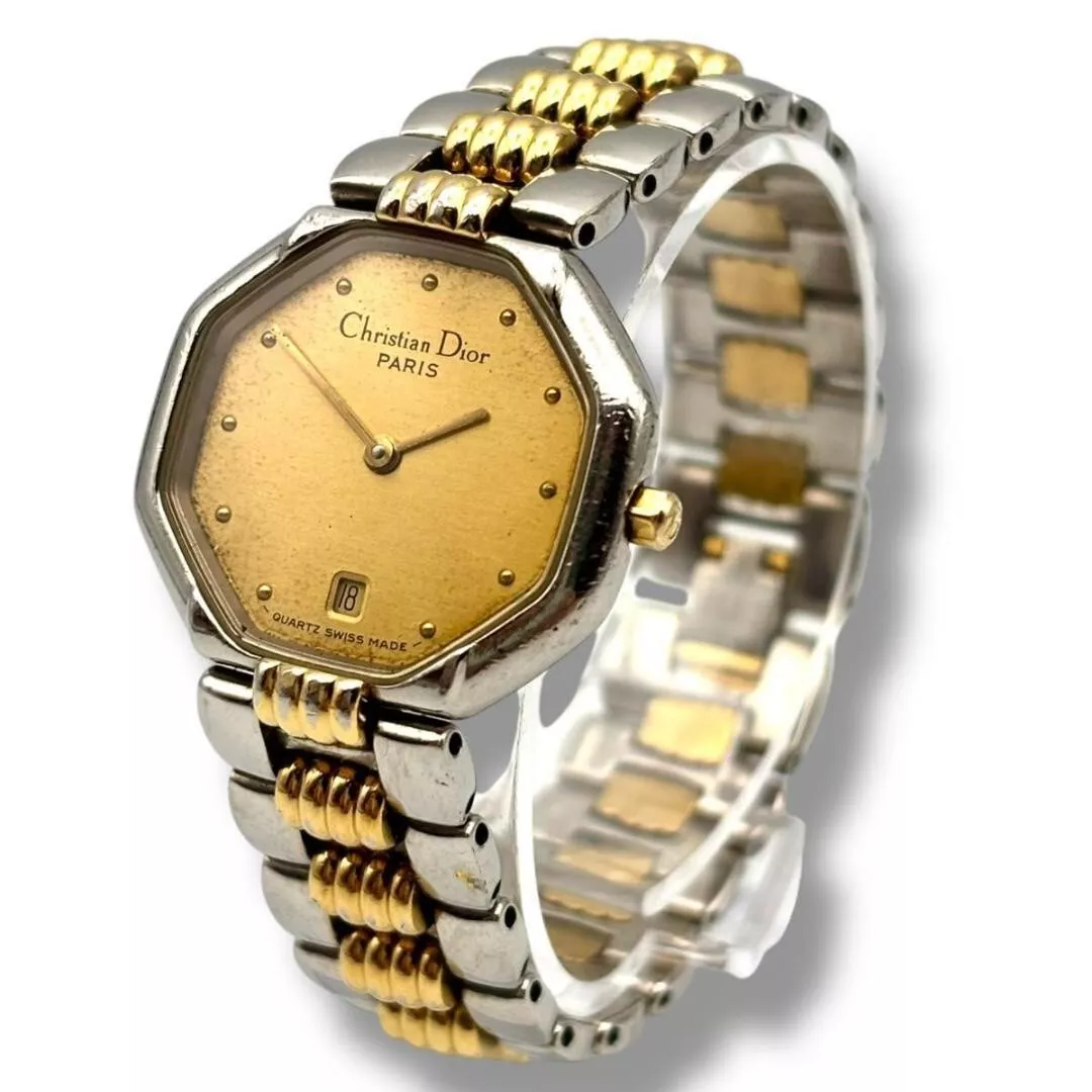 Montre Christian Dior DEPOSE argent or octogonale fonctionne D767