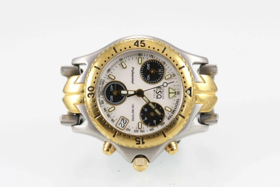 ESQ手表女士日期计时银色金色不锈钢100米非工作部件石英 — 第 2/4 张图片