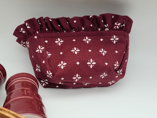 Longaberger Salz Pfeffer Korb Streuer fallende Schneeflocke rot Paprika Kombi Weihnachten - Bild 3 von 11