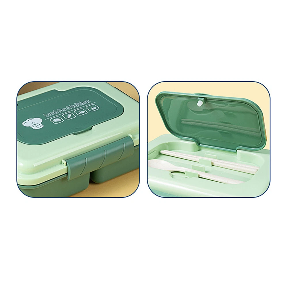 Portable Bento Box with 4/5 Grids and Separate Soup Container for School Students