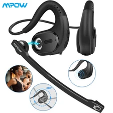 Mpow Bone Conduction Headphones w/ Detachable Mic Mute Button Bluetooth Headset