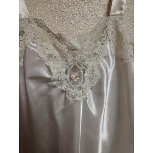 California Dynasty Lingerie Slip Dress Lace Trim Detail Champagne Large - Picture 3 of 6