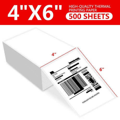 Ventilador 4""x 6"" etiqueta de envío térmico directo autoadhesiva 500 franqueo para cebra - Imagen 3 de 11
