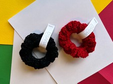 Handmade Crochet Hair Scrunchie Acrylic Blend Ponytail Elastic Band