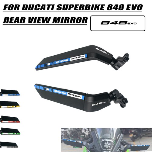 Motorcycle Large Winglet Wind Swivel Wing Fin Rearview Side Mirror ForDUCATI 848 - Foto 4 di 8