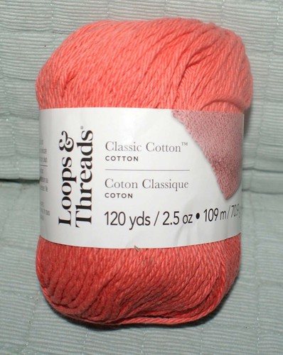 Loops & Threads Classic Cotton Yarn Twine/Coral Knit Crochet Craft Fast Shipping - Picture 2 of 7