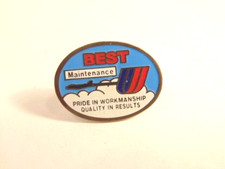 vintage enameled United Airlines Best Maintenance pin: Pride in Workmanship