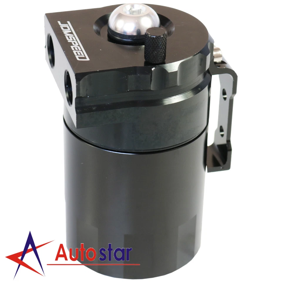 Kit de filtro de tanque de respirador depósito de captura de aceite negro de aluminio motor de cilindro Foto 4 de 4