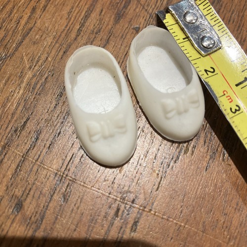 Weiße flache Schuhe, Vintage, Original 60er 3cm x 1,5cm - Bild 1 von 4