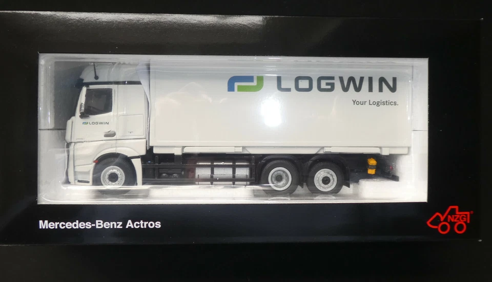 NZG Art.8451/01 Mercedes Benz 1:50 - Actros FH25 6x2 "Logwin " Wechselbrücke OVP - Bild 2 von 4