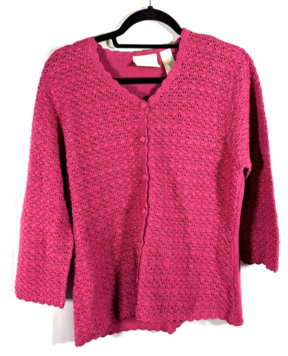 Primera Edición/Liz Claiborne Co Vino Cárdigan Suéter XL Usado - Imagen 2 de 4