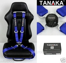 TANAKA UNIVERSAL BLUE 4 POINT CAMLOCK QUICK RELEASE RACING SEAT BELT HARNESS 2"