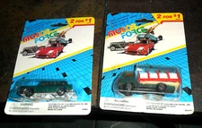 2 LOT VINTAGE Motor Force  TOY CARS BOTTLE SODA TRUCK & CHEVY NOMAD WAGON  🚦🚧