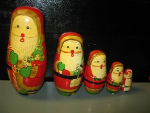 russian nesting dolls santa claus