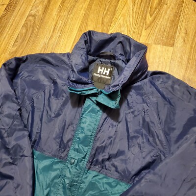 Vintage Helly Hansen Jacket Adult Medium Helly-Tech Waterproof Hooded Packable