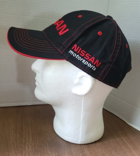 VTG Nissan Motorsports Baseball Cap Black Red White Racing Hat Hit Wear OSFA - Picture 3 of 8