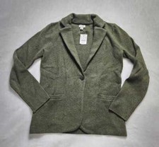 New women's J Crew Factory schoolboy sweater blazer Loden olive green