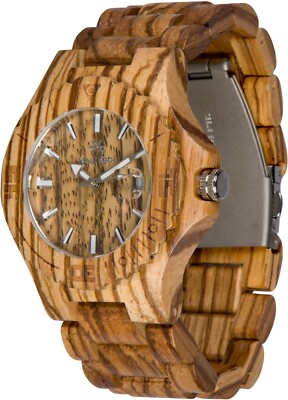 Maui Kool Lahaina Zebra Wood Wooden Watch