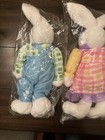 Set Of 2 Plush Bunny 15" Pink And Blue Plush Decorative Bunnies NIP Easter — photo 5