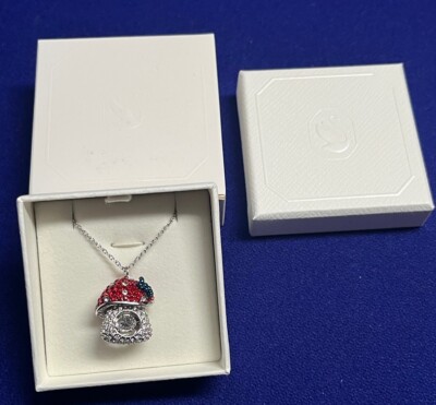 Swarovski Crystal Alice in Wonderland Pendant Necklace Mushroom