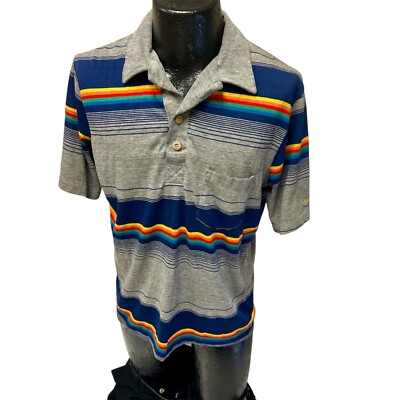 Vtg 70 80's Ocean Pacific Sunwear OP Logo RAINBOW STRIPE