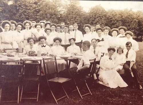 Sunday Best Photograph Portrait Ladies Gibson Hairdo Lace Dresses Gentlemen Ties - Picture 2 of 11