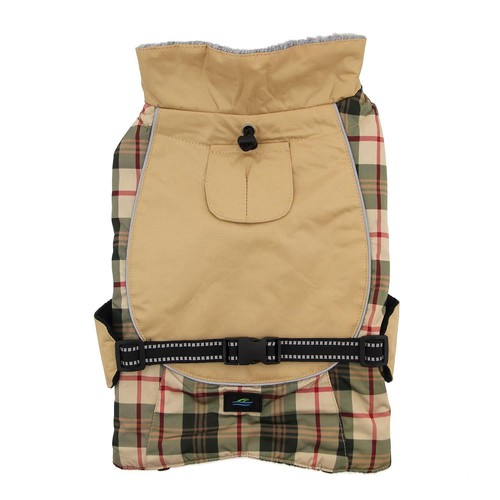 All-Weather Alpine Dog Coat Doggie Design - Beige Plaid XS-5XL - Picture 7 of 12