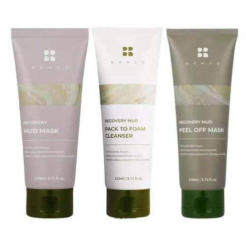 BRMUD 3 In 1 Set Recovery Mud Mask 3.71oz With 100% Pure"Boryeong" Mud K-Beaut,