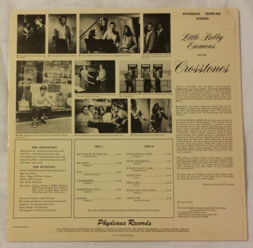 Little Bobby Emmons & Crosstones I REMEMBER Rare 1980 LP - LARRY NORMAN - Picture 2 of 2