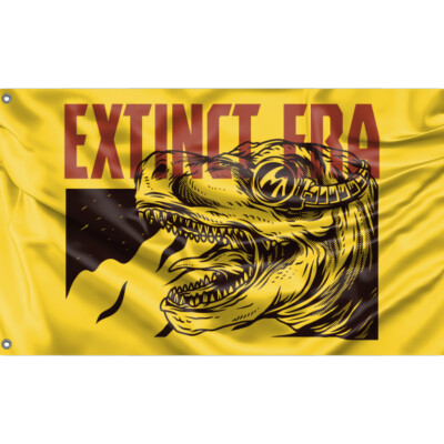 Ausgestorbene Ära Flagge einzigartiges Design, 3 x 5 Fuß / 90 x 150 cm, hergestellt in der EU