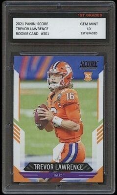 TREVOR LAWRENCE 2021 PANINI SCORE FOOTBALL 1ST GRADED 10 ROOKIE
