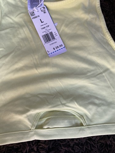 NWT ..ADIDAS PULSE YELLOW Tank Top Activewear Women’s Large - Picture 2 of 6