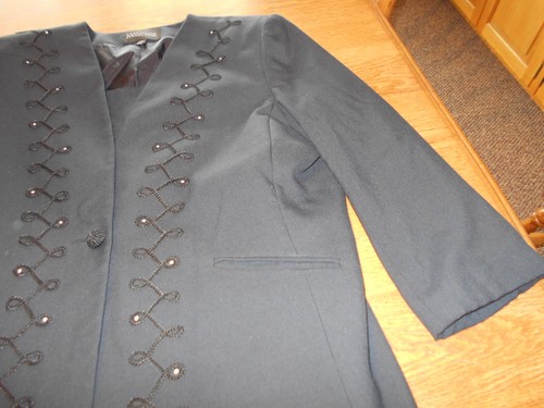 Women's sz 22W Executive Collection brand Black Dressy Blazer w rhinestones EUC - Picture 3 of 5