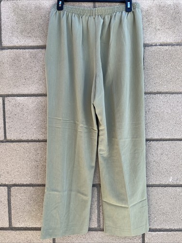 Alfred Dunner Women’s Size 8 Pull On Elastic Waist Pants Olive Green W/Pockets - Picture 2 of 3