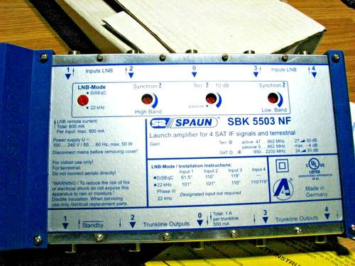 Spaun SBK5503NF -Satellite Launch Amplifier SBK 5503 NF Open Box - Picture 5 of 6