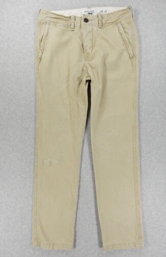 Abercrombie & Fitch Distressed Button Fly Pants (Men's 28x30) Tan