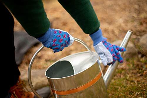 1852-3 Women Soft Jersey Garden Gloves, Women Work Gloves, 3PCS Green/Pink/Blue - Picture 5 of 12