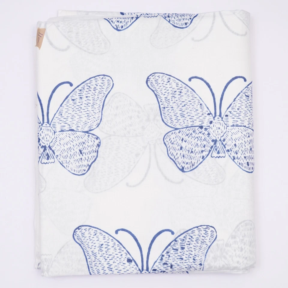 10 Yard Butterfly Fabric Hand block Print Fabric Apparel Sewing Cotton Fabric - Image 2 of 4