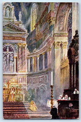 London England Postcard St Paul's Cathedral Sanctuary c1910 Oilette Tuck Art
