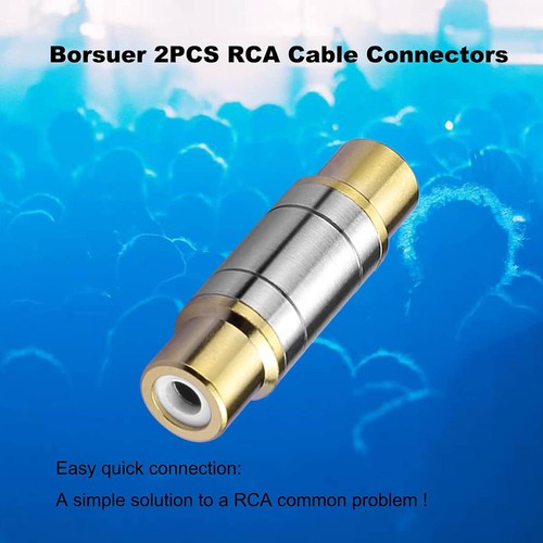 2x Conector adaptador componente acoplador de cable AV dorado hembra a hembra RCA - Imagen 2 de 12