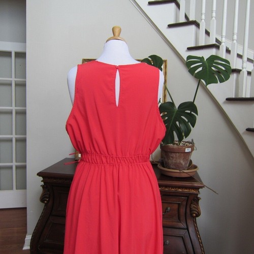 Zella Rosie Dress Women’s Size XL Coral Pink Midi Sleeveless Cinch Waist - Picture 9 of 11