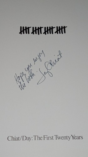 SIGNED BY JAY CHIAT RIZZOLI CHIAT DAY THE FIRST TWENTY YEARS BOOK NO DUST JACKET - Picture 1 of 5