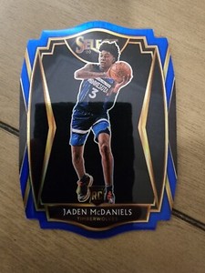 Jaden McDaniels 2020-21 Select Premier Level Diecut Rookie RC Blue Prizm /249