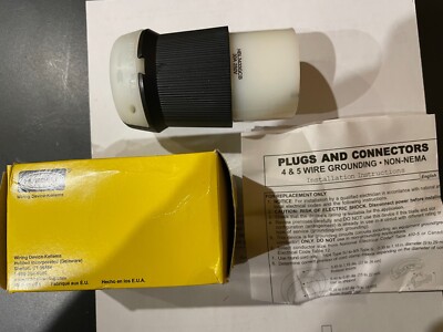 Hubbell Hbl3433gcb 30A Twist-Lock Connector 3P 4W 250Vac Bk/Wt