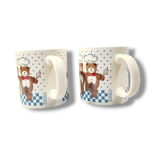 Vintage Barth and Dreyfuss Dancing Baker Bears Mugs 2x 3.5x3.75" 11 oz Cups - Picture 6 of 13