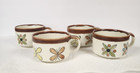 Vtg Retro 70s Otagiri? Stoneware Floral Butterfly Coffee Mugs Soup Mugs Set of 4