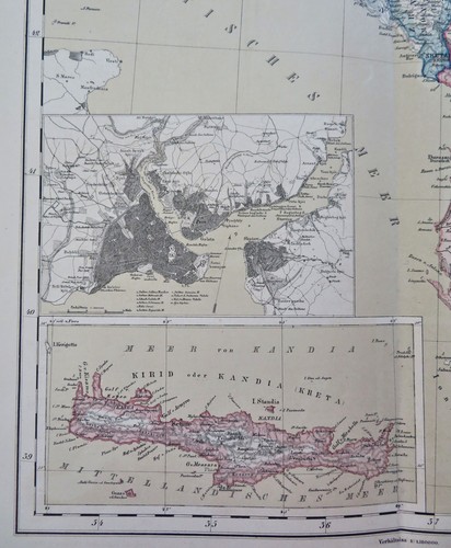 Ottoman Empire Balkans Serbia Albania Romania 1885 Flemming huge 4 sheet map - Picture 9 of 17