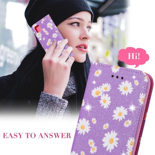 Handyhülle Schutz Case für Huawei Y5p Flip Cover Tasche Etuis Bumper Violett - Afbeelding 8 van 9