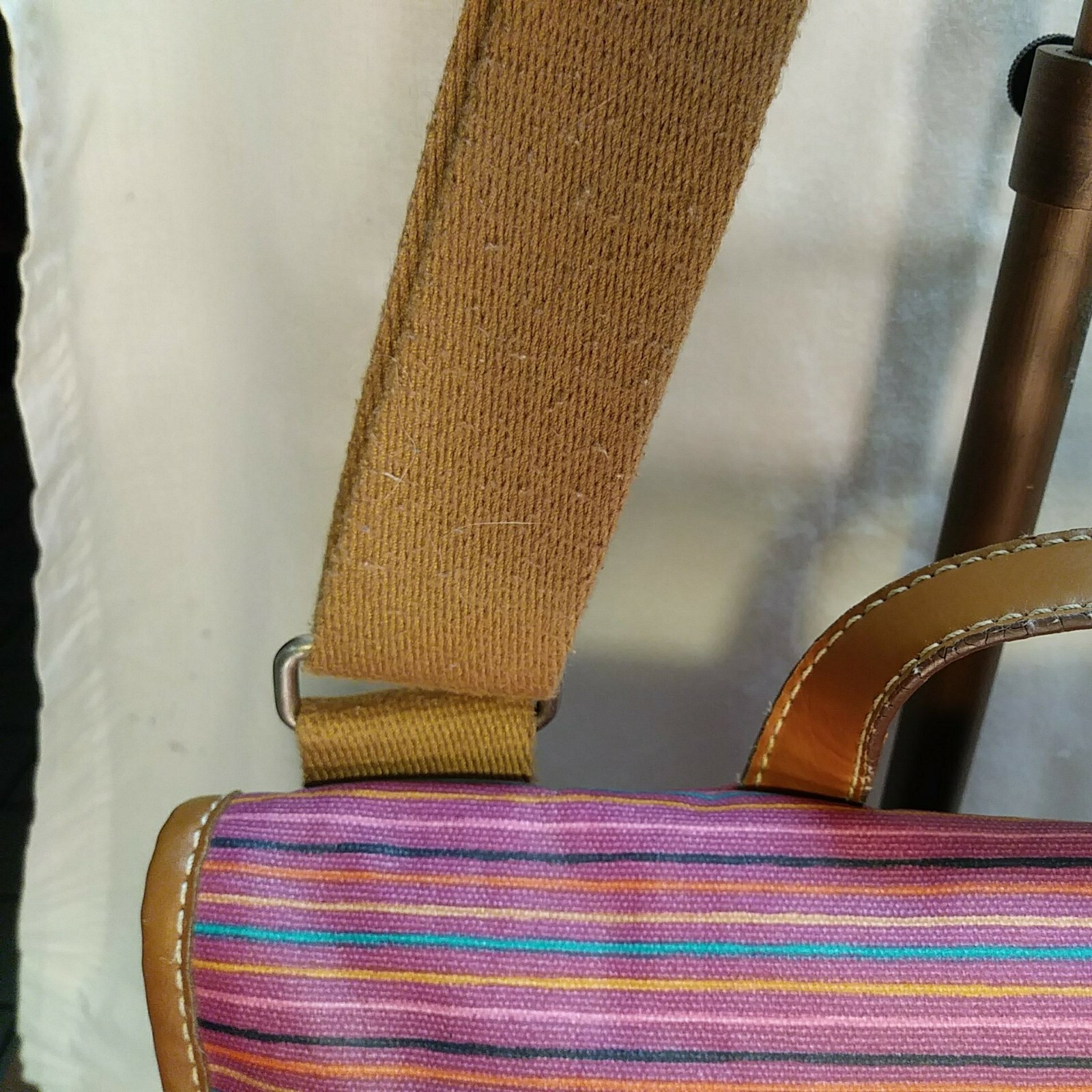 FOSSIL Handbag MULTI COLOR STRIPE PVC FLAP CROSSB… - image 5